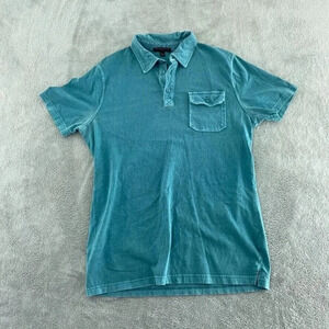 Banana Republic Golf Polo Shirt Mens L Preppy Blue 2655